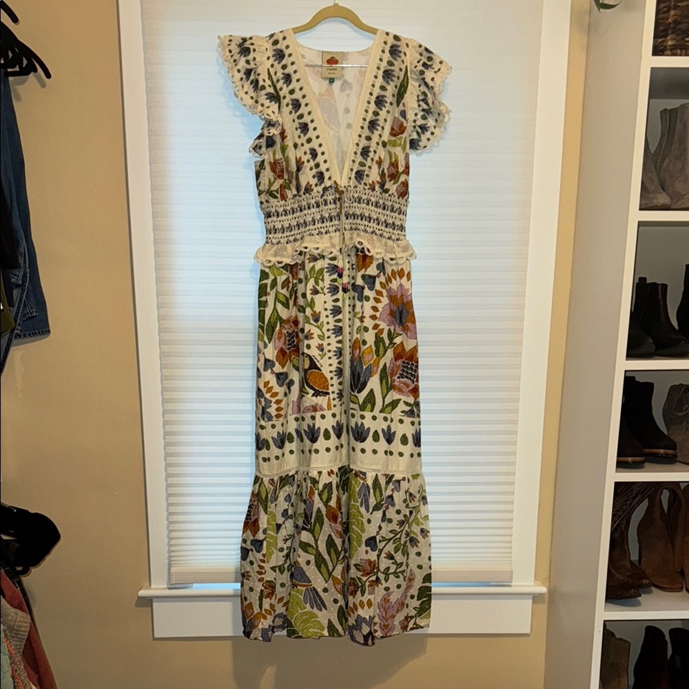 FARM RIO Floral V-Neck Maxi Dress